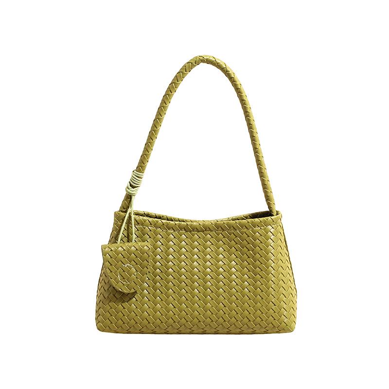 Elegant French Woven Pattern Baguette Women's Shoulder Bag 2026