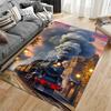 Black Steam Locomotive, Vintage Style, Full of Power Suitable for Use As an Anti-slip Game Mat for Living Room and Bedroom Sofas