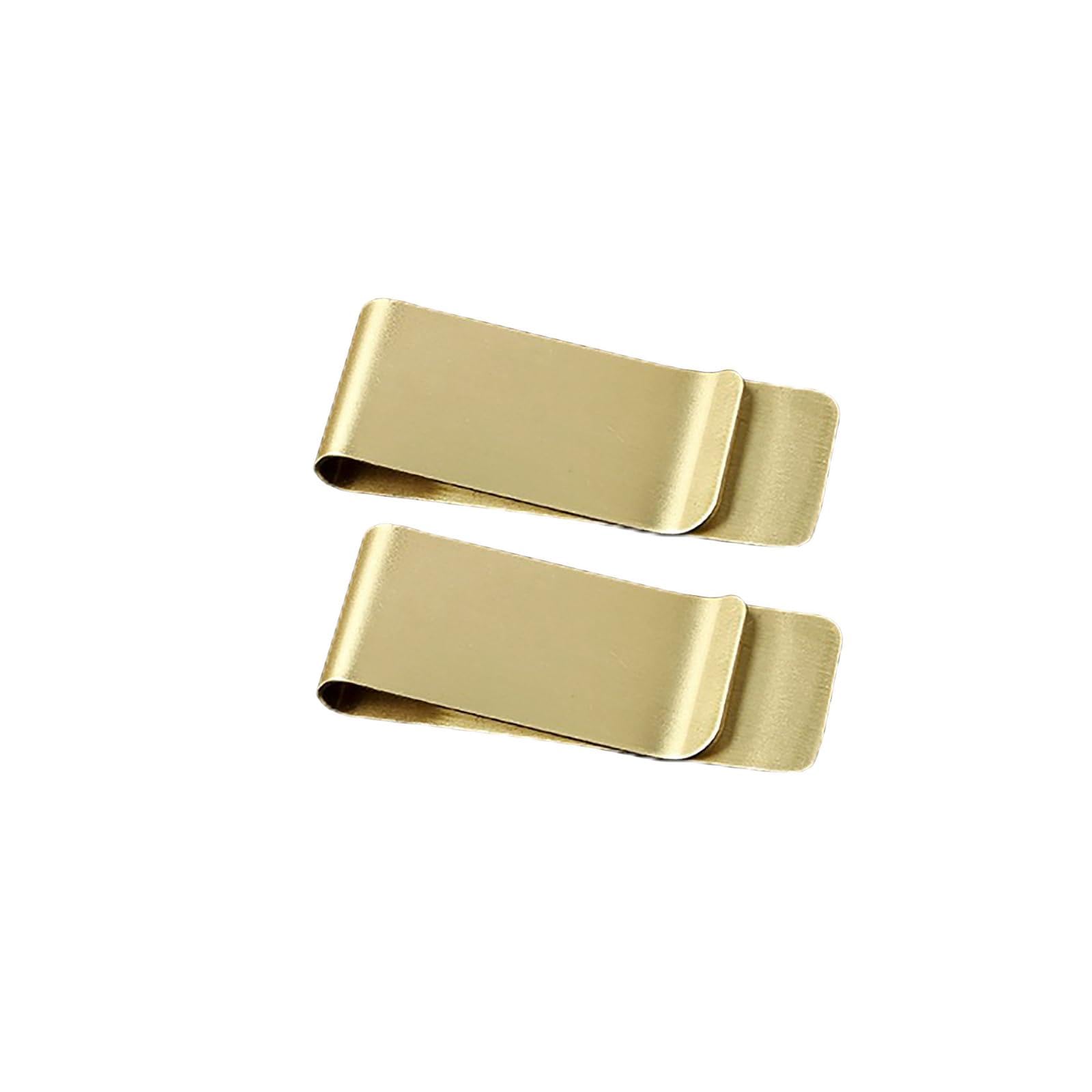

Wallet Simple 2 Pieces Metal Mirror Flat Smart Paper Holder Card Wallet Bill Holder Brass Used for Travel and Business Trips [TRkin]