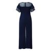 2024 Summer Women's High Waist Solid Color Short Sleeve Jumpsuit - European & American Fashion