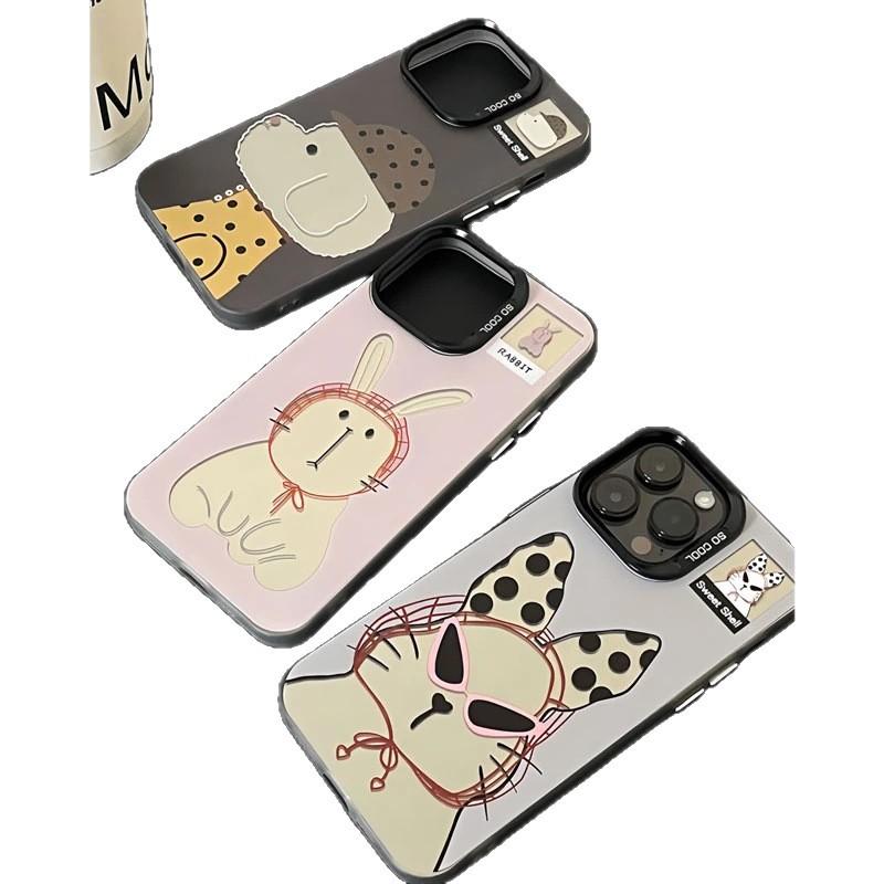 Trendy brand cool animals for iPhone17 mobile phone case 15/16pro colored silver IMD14 personality 12 men 13 women x