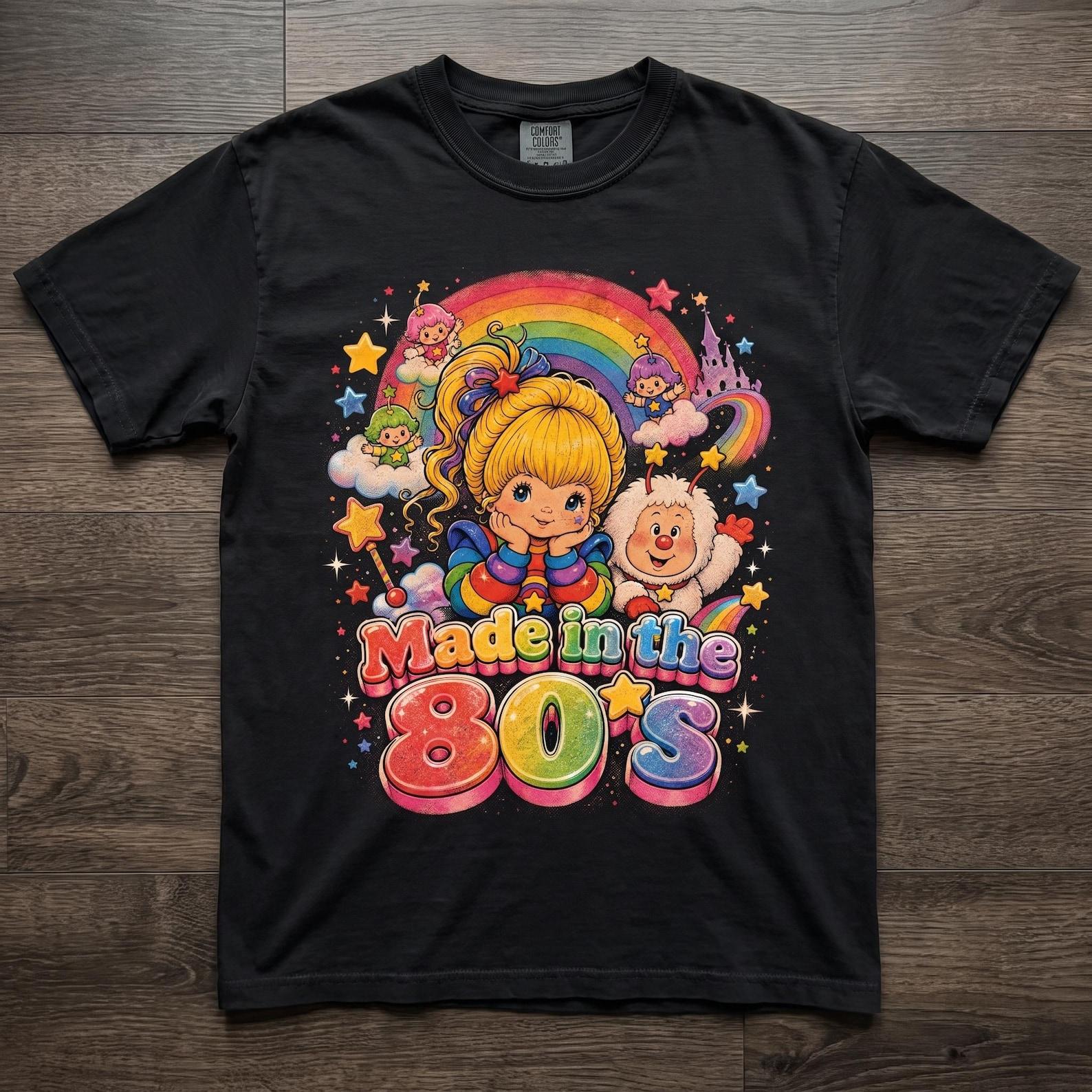 Rainbow Brite Made in the 80s T-Shirt | Retro Cartoon Comfort Colors Tee L
