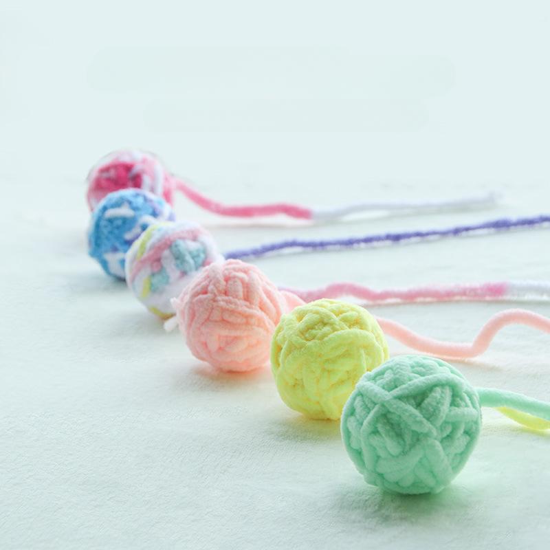 Pet Supplies Cat Bites Cat Teasing Toys Balls Bells Colored Yarn Balls