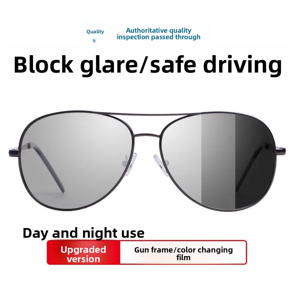 Herren Sonnenbrille mit großem Rahmen, gefederte polarisierte Fahrbrille, Outdoor-Angel-Sonnenbrille, Krötenbrille A103