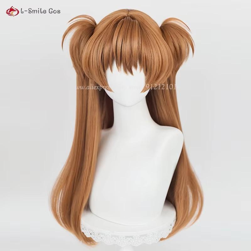 Anime EVA Asuka Langley Soryu Cosplay Pruik 68cm Oranje Bruine Pruik Hittebestendig Haar Asuka Langley Soryu Cosplay Haarspeld Accessoires brown
