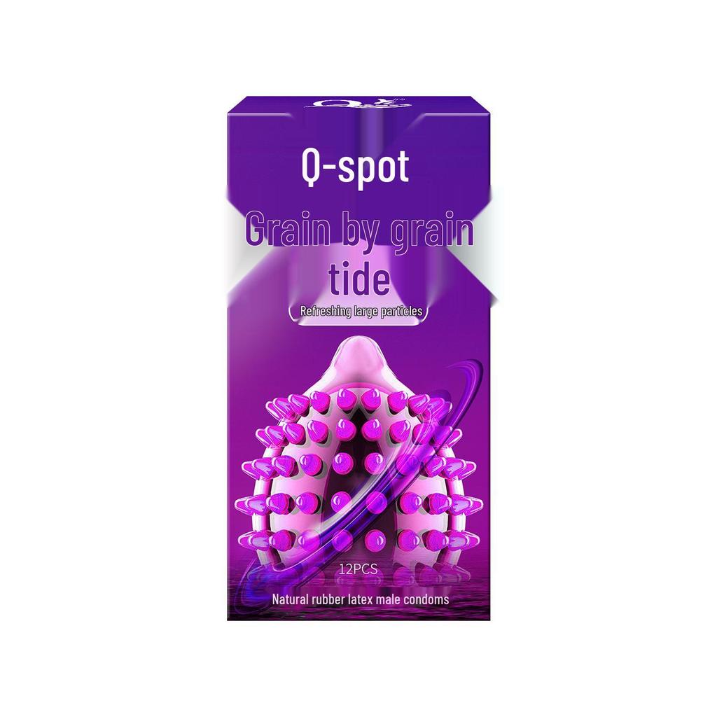 Q-point Hyaluronic Acid 001 Large Particle Delay Condoms - Long-lasting Contraceptives for Adults