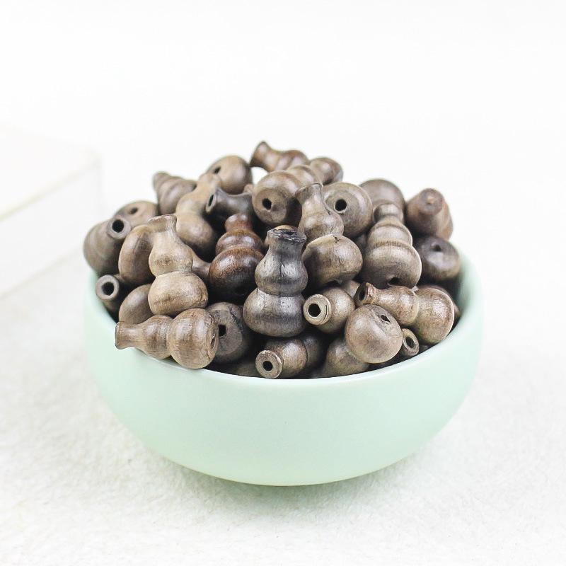 Somber Golden Phoebe Small Gourd Pendant - 9x15MM Handmade Buddhist Beads Bracelet Wenwan Wooden Accessories