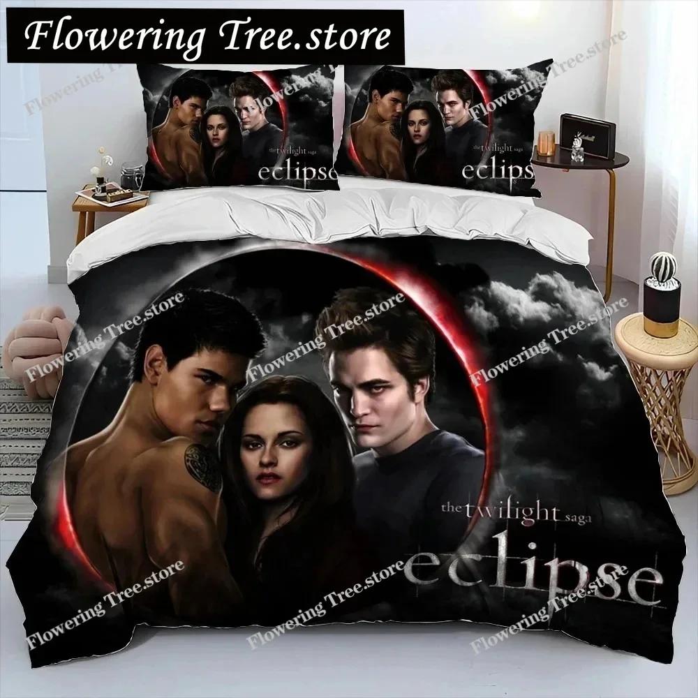 3D Biss zum Morgengrauen HD Bedruckte Decke Bettwäsche-Set, Bettbezug Bett-Set Steppdeckenbezug Kissenbezug, King Queen Größe Bettwäsche-Set Junge
