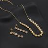 Elegant Round Zirconia Stud Earrings & Necklace Set In Pure Silver for Women