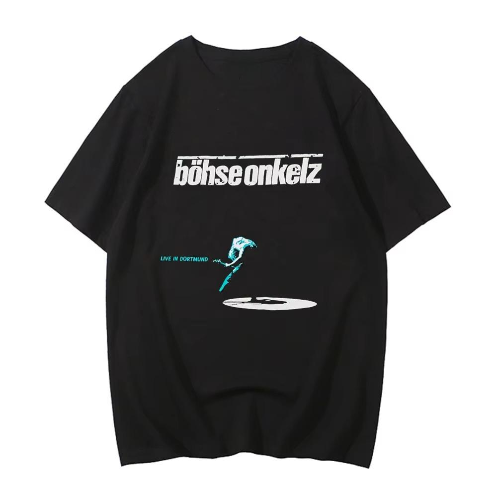 Summer Hot Sale BöHse Onkelz Cotton Tshirt Hip Hop Streetwear Oversized Tshirt Short Sleeve Casual Clothing Fashion Trendy Tee