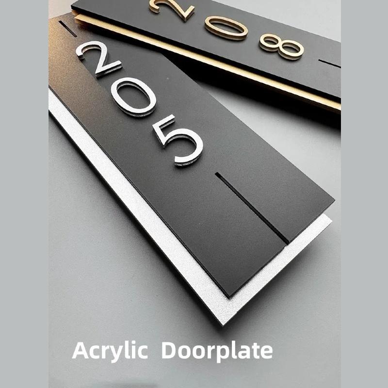 Acrylic Modern Door Plate Shop Sign Customize House Number For Home Office Flats Restaurant Hotel Cafe Bar Home Decor Plate