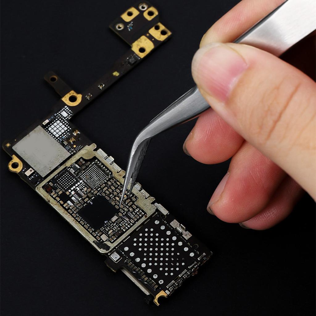 6Piece Stainless Steel Tweezers Bent Straight Tweezers For Fine Work In Crafts And Electronics