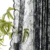 2 Stück Spitze Netz Durchscheinend Schwarz Vorhänge Stangendurchzug Fensterscheibe