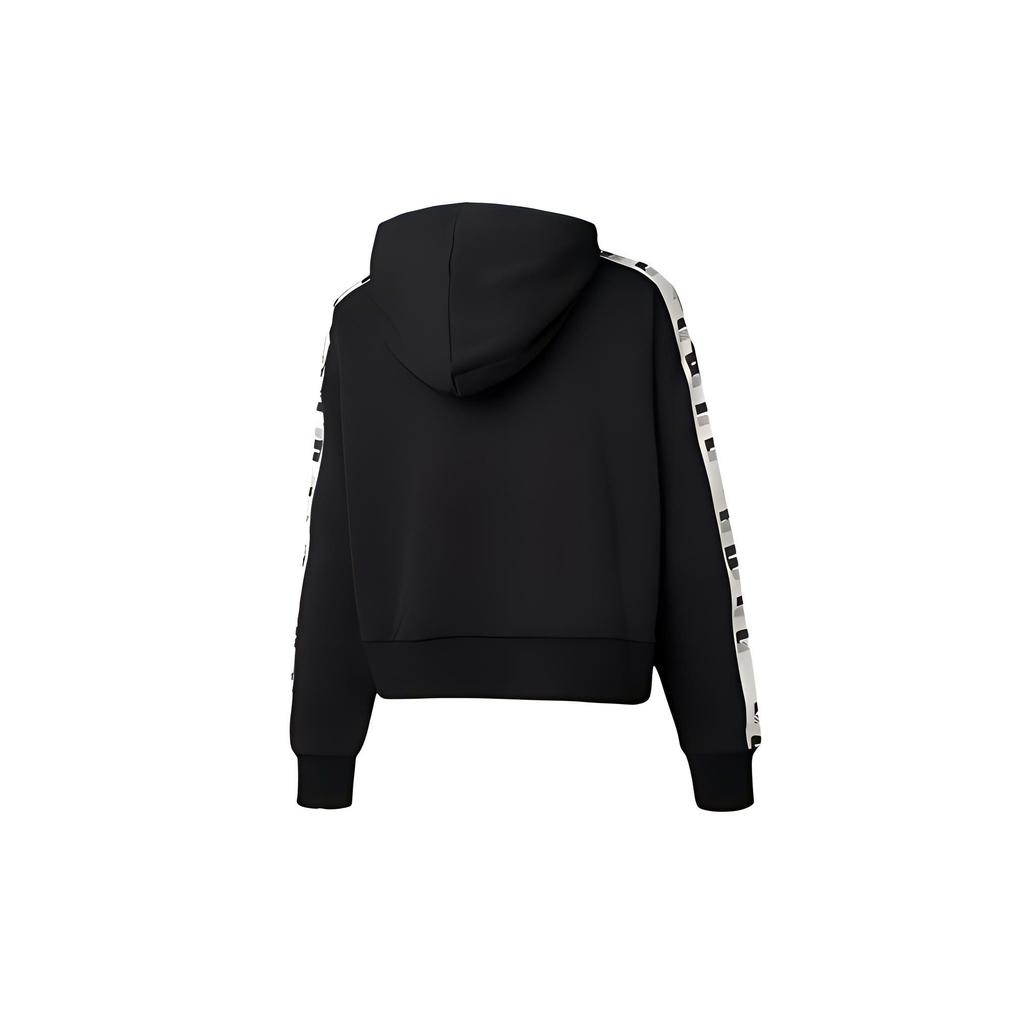 Puma Logo Embroidered Knit Hooded Zip Jacket Women Jackets Black 578594-01
