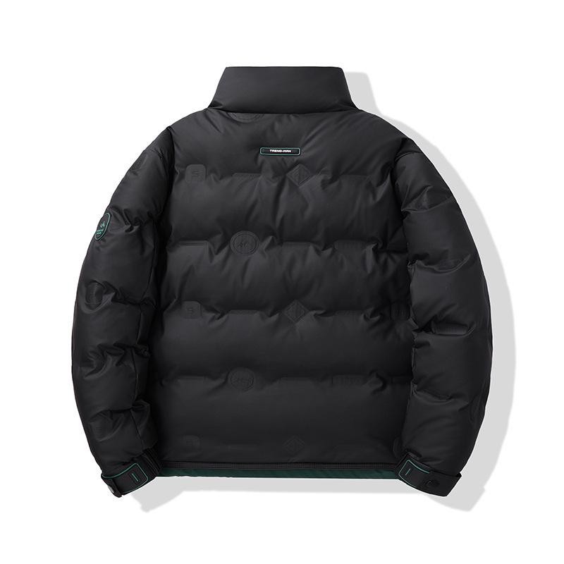 Herren Grüne Weiße Entendaunen Winterjacke - Stehkragen, Dick, Warm, Modisches 2025 Design