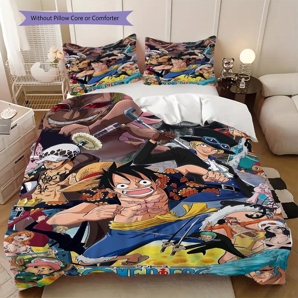 One Piece Anime Puzzle Soft Comfortable Duvet Cover, Children's Bedding Set Gift, Various Sizes Available LXR156