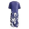 Women's Casual Summer Short Sleeve Pullover Dress Loose Round Neck Fashion Print