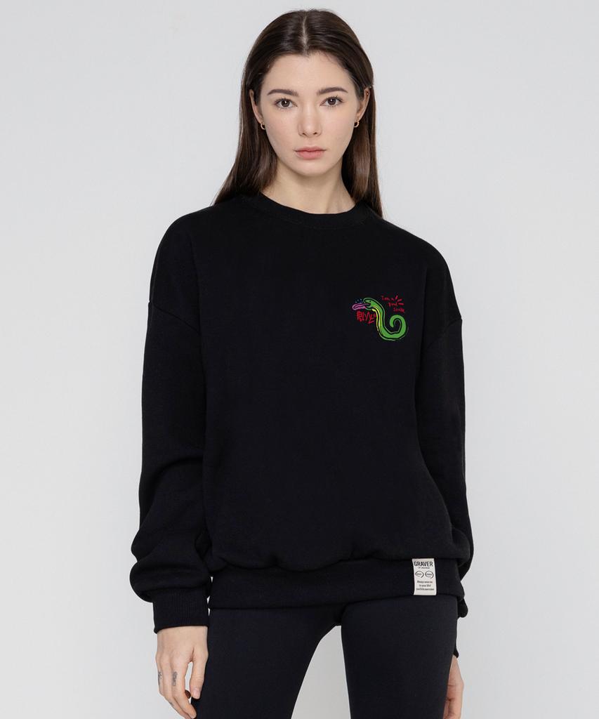 GRAVER [Unisex] Good Snake Sweatshirt_Black