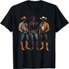 Černé kovbojské westernové rodeo melanin historie černochů Texas pánské tričko(15)