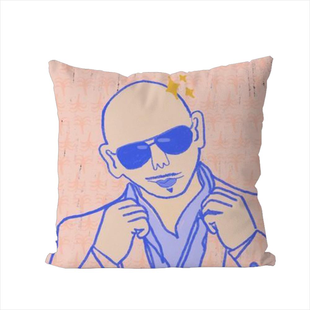 Mr Worldwide Pitbull Pillow Case For Car Sofa Decorative Home Doublesided Print Plush Square Throw Pillow Cushion Cover 30x30cm