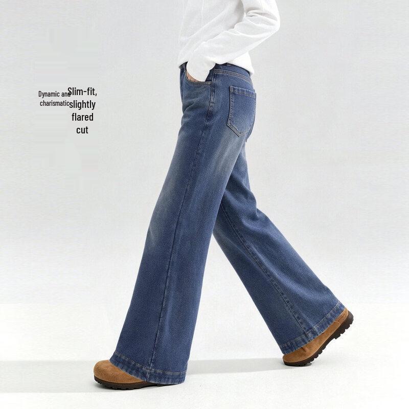 Girls' Thickened Velvet Denim Flare Pants