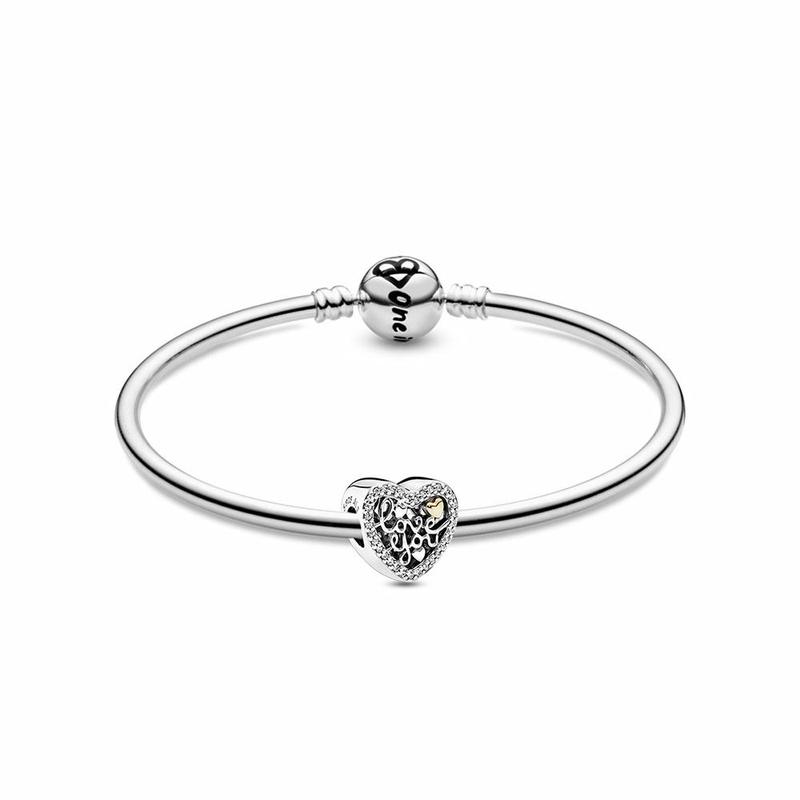 Pandora Spring fashion classic love simple fashion versatile 925 silver bracelet men and women same style couple style ZT25032805A