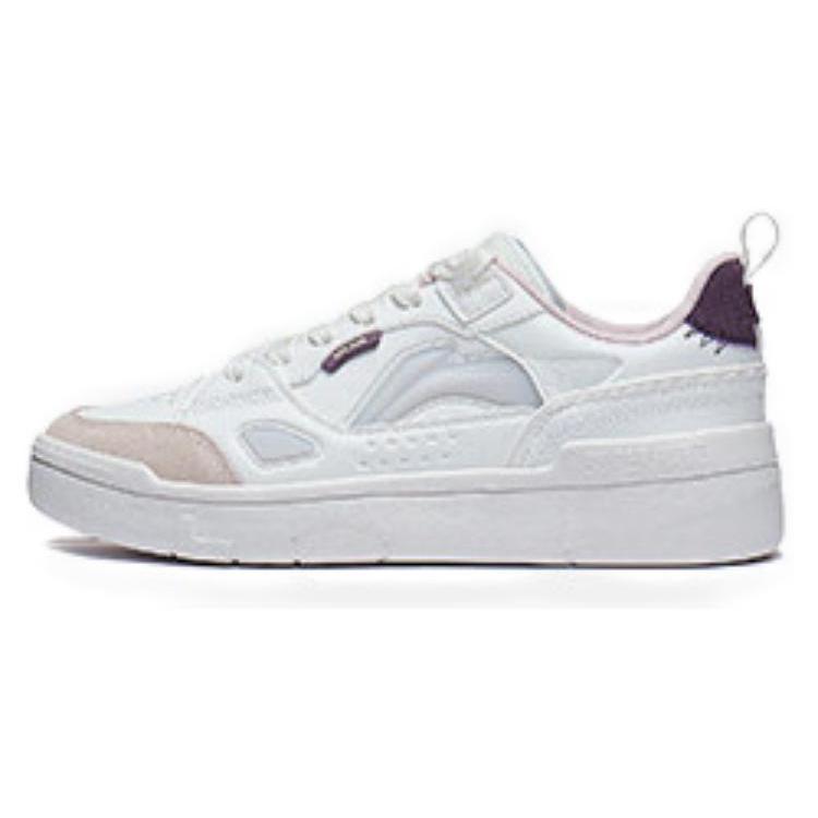 New LiNing Common 80s Anti Slip Wear Resistant Low Top Skateboard Shoes Women's Ecru AGCT228-2