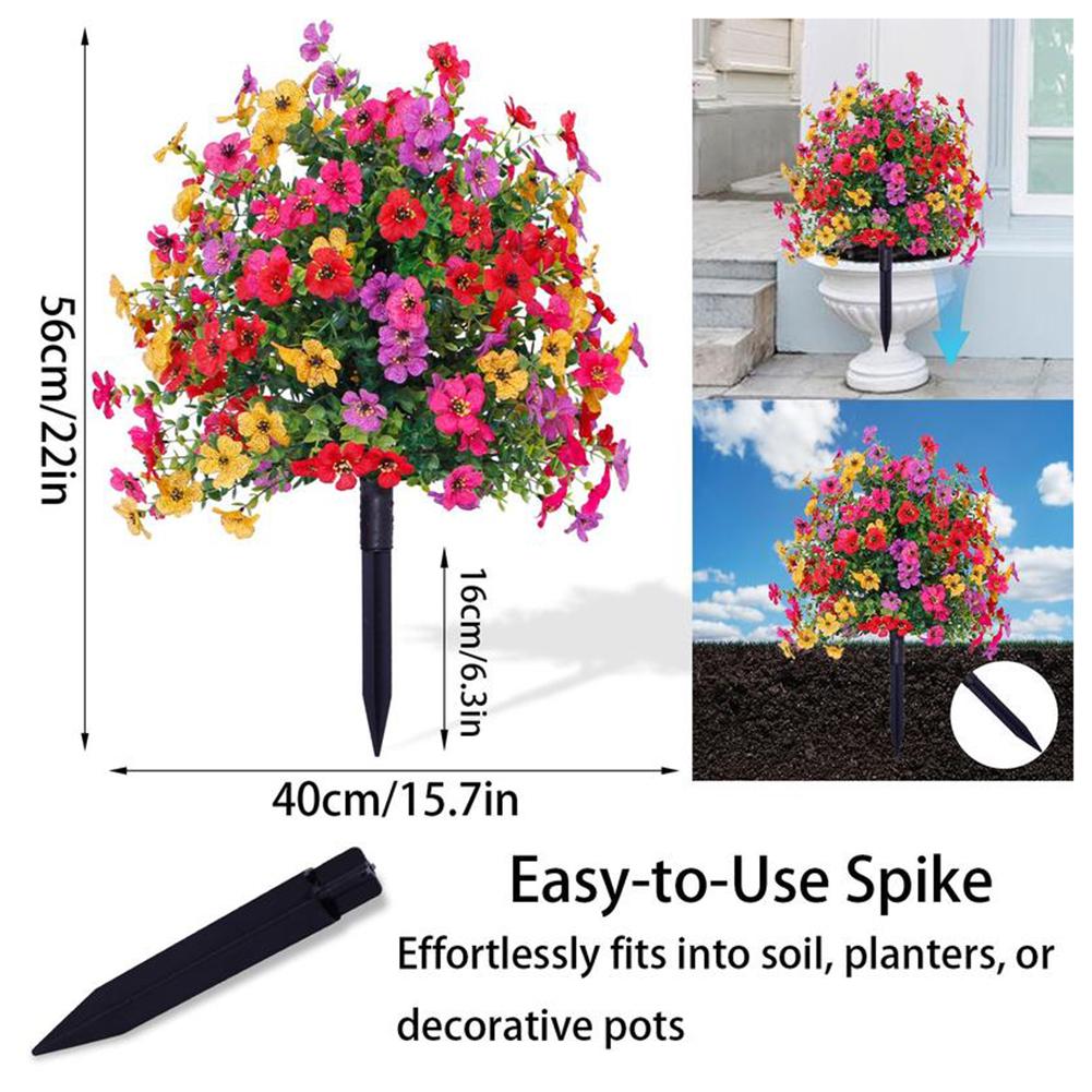 Artificial Flowers Simulated Flower Daisies with Eucalyptus Leaves, for Home Outdoor Garden Decoration Spring Summer Patio Decor