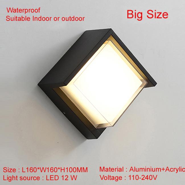 

IP65 Водонепроницаемые наружные настенные светильники Современные светодиодные настенные светильники Декор Внутреннее бра монтируется на наружное освещение Непромокаемый черный