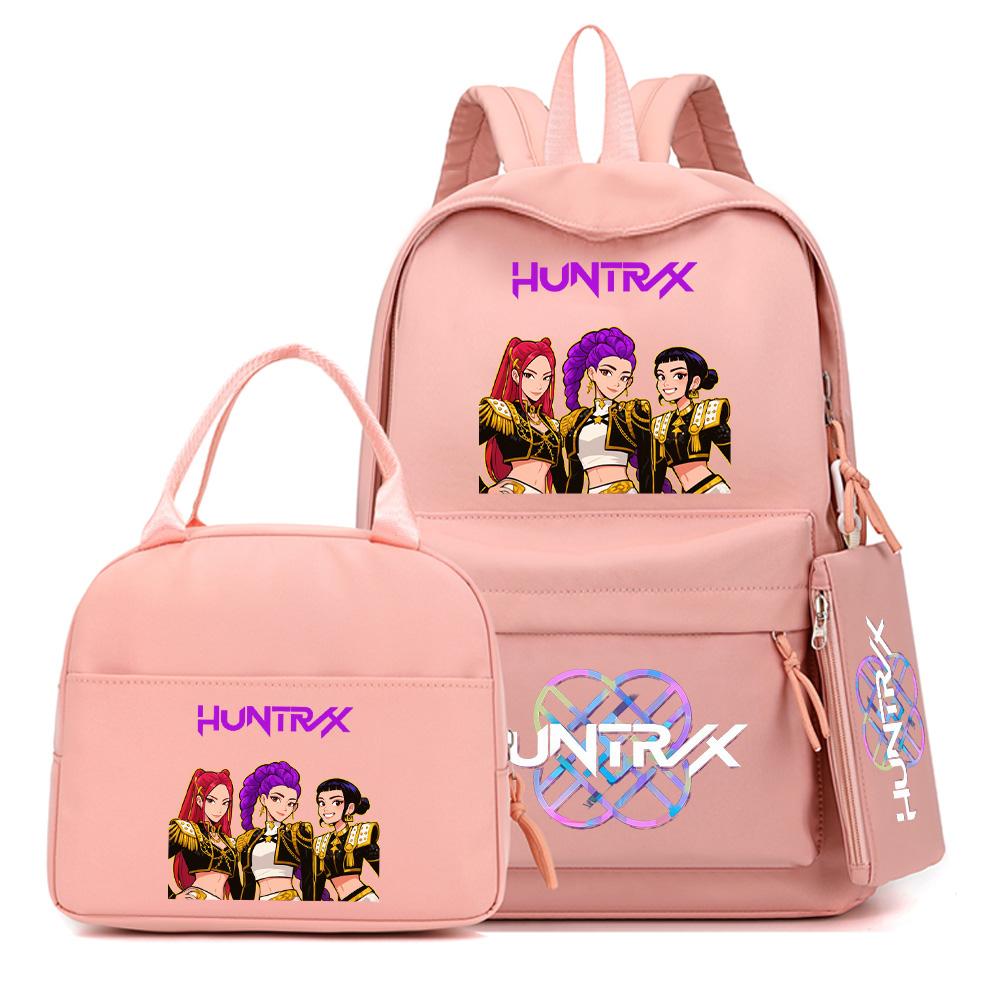 4Pcs/set Anime K-Pop Printed Backpack with Pencil Case Handbag for Teenager Student Boy Girl Bookbag Schoolbag Large Capacity Travel Bag Rucksak