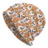 Custom Cute Pet Dog Corgis Skullies Beanies Caps Fashion Winter Warm Unisex WoUnisex Knit Hat Unisex Adult Bonnet Hats