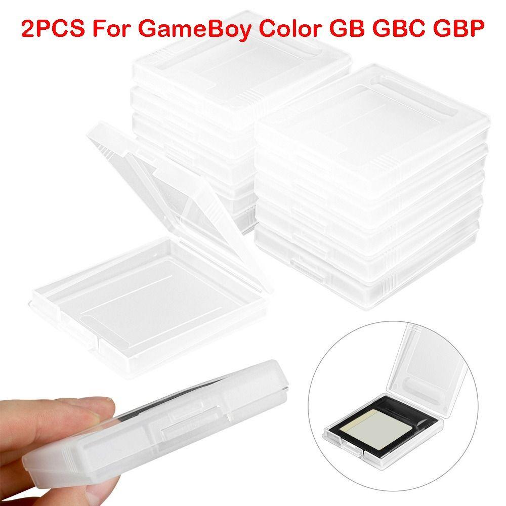 2Pcs Plastic Game Cartridge Case Clear Hard Shell Gaming Card Box Anti-Dust Scratch-Resistant For Gameboy Color Gb Gbc Gbp