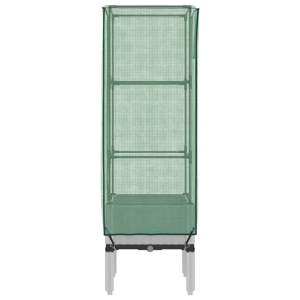 Vidaxl Raised Planter with Greenhouse, Rattan Look, 40X40X140 Cm