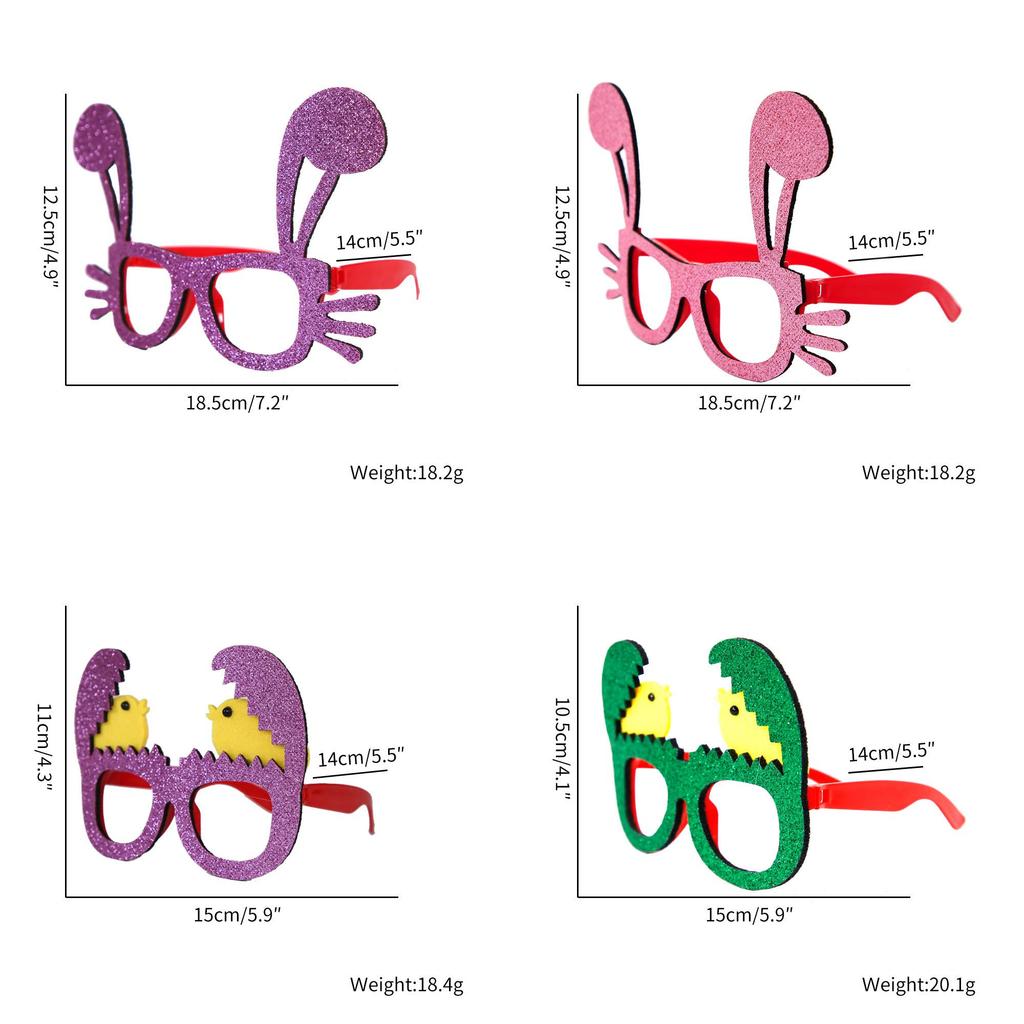 Vibrant Plastic Easter Glasses With Bunny Ears And Colorful Egg Decorations