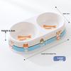 Miao Xin Bao Melamine Oval Double Bowls, Cute Colorful Printed Pet Food Sets, Cat Double Bowls