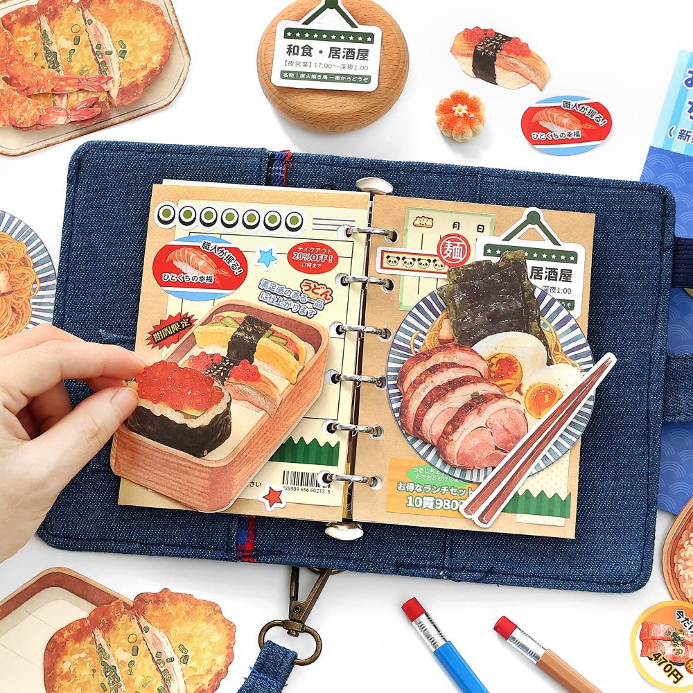 20sheets/bag Fifth Material Pack Snacks Desserts Fruits Daily Life Items Pattern Folding Notes for Message Paper Greeting Cards