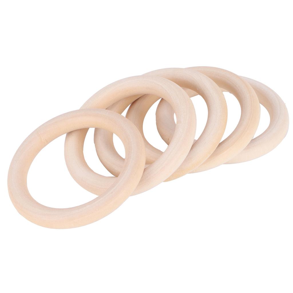20Pcs Wood Baby Natural Teething Rings DIY Jewelry Circle Pendant Craft Making Accessory65mm