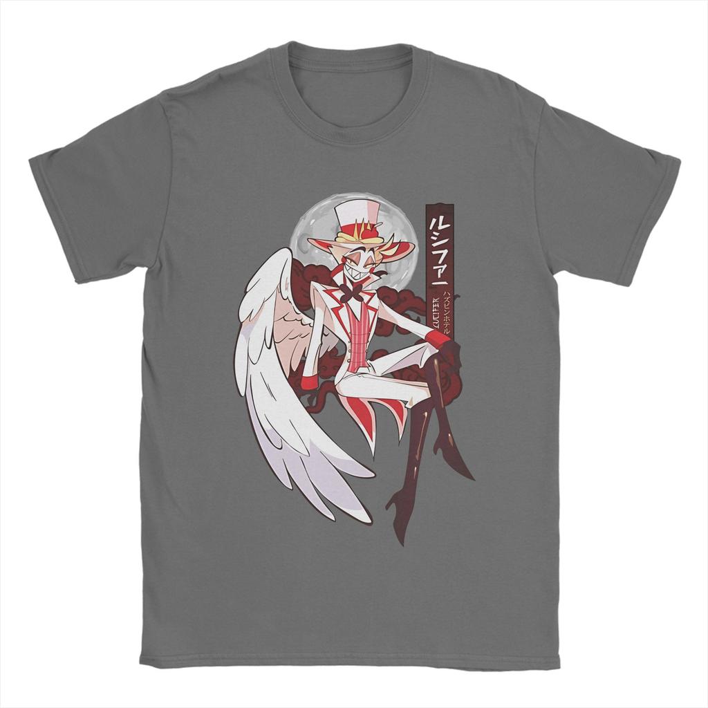 2026 New Unisexs Hazbins Hoteling Fashion T Shirt Lucifer Winged 100 Cotton Clothing Casual Short Sleeve O Neck Tees TShirts