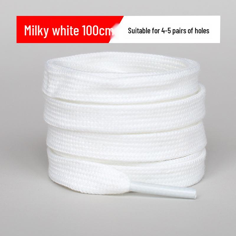 Mångsidiga platta bomullssnören för canvas-skor med snäcktå - Finns i ren vit, off-white och svart för män och kvinnor