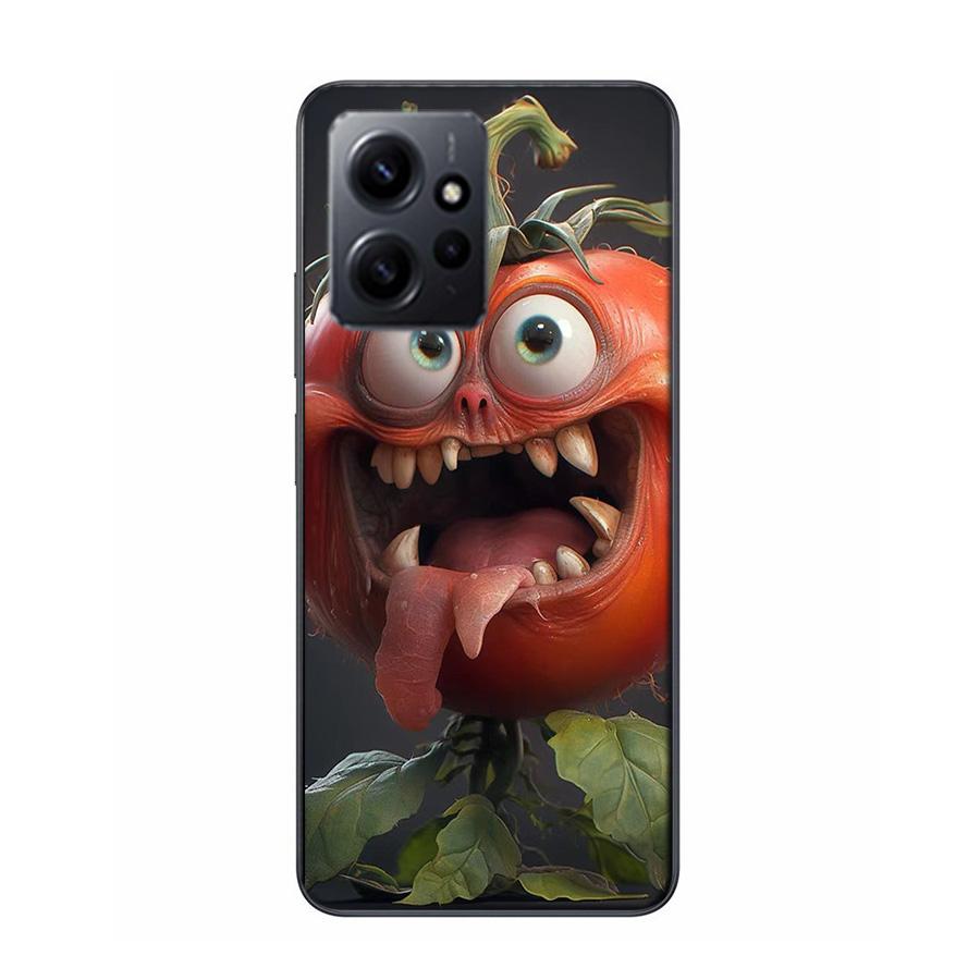 Angry Tomatoes Phone Case For Redmi 12 13C 12C 15C 9 10 10C Note 13 Pro Plus 14 15 Pro 9T 9C 9A TPU Soft Cover Clear Cell Cases