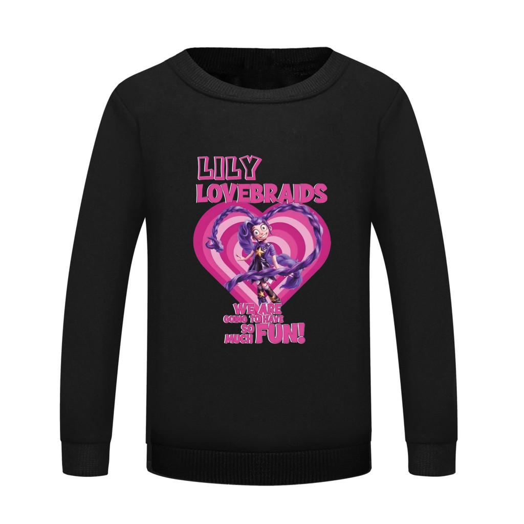 5580 Kids Girls Lily Lovebraids Printed Long Sleeves Sweatshirt