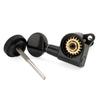 Musiclily Pro Locking Gear Vintage Oval for Stratocaster and Telecaster Electric Black 6-in-line Tuners, 181 Ratio, Buttons, 45-degree Screws,