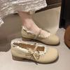 Gentle Wind French Bow Fragrant Wind Retro Mary Jane Shoes Pedal 2025 New Skirt Single Shoes Round Head Leather Shoes
