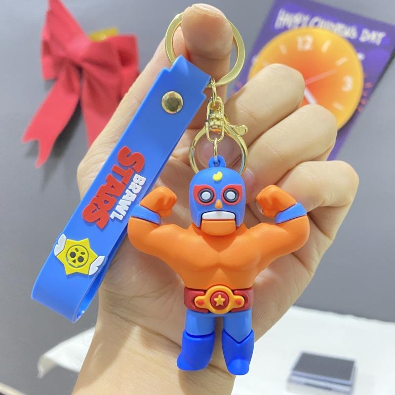 Cartoon Character Keychain with Silicone Strap and Metal Ring Durable Key Holder for Car Keys Bag Accessories Gift