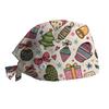 Surgical Cap with Adjustable Printed Christmas Theme Hat, Sweat Wicking Strip, Dust-proof Cloth Bag Head Cap, Doctor's Oral Cap, Nurse's Cap
