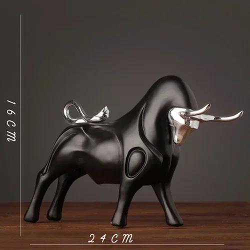 Nordic Red Black and Gold Cow Sculpture Resin Crafts Simulate Animal Statues Living Room Bookcase Office Accessories Home Decor