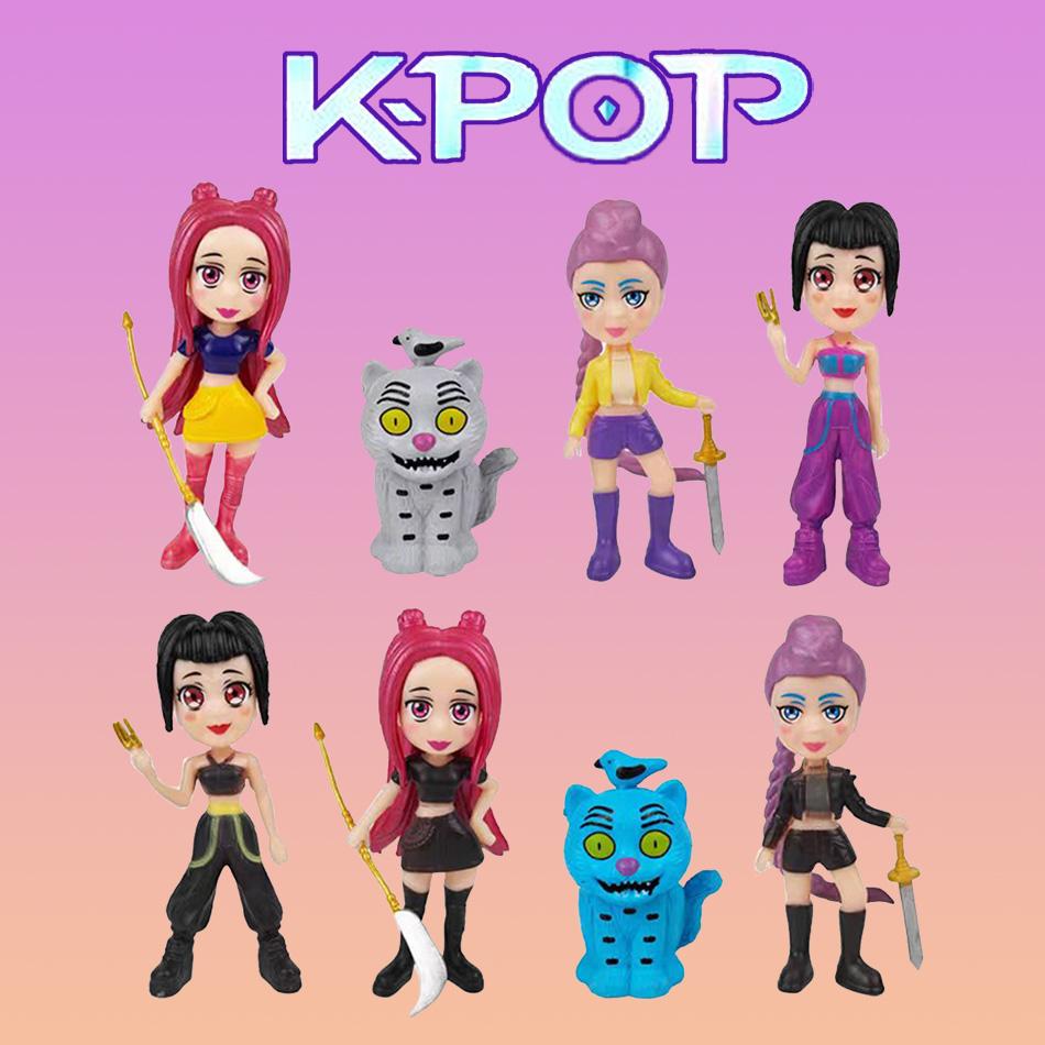NEU Kpop Dämonenjäger Figur Cartoon Jäger Tiger Rumi/Mira/Zoey Actionfigur PVC Schreibtischdekoration Modellpuppe Spielzeug Kindergeschenk