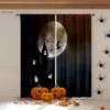 Halloween Horror Atmosphere Decorative Curtains Gothic Style Castle Pumpkin Cartoon Print Curtains Holiday Party Decorative 2PCS