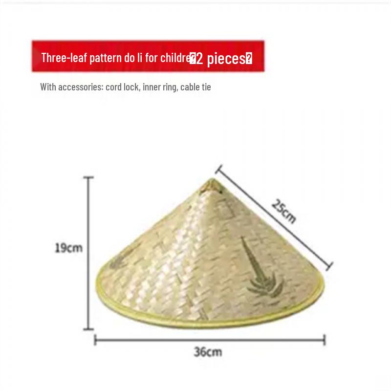 Bamboo Weaving Large Brim Straw Hat: Sunshade and Rainproof for Men and Women, Ideal for Travel, Farming, and Dance Props.