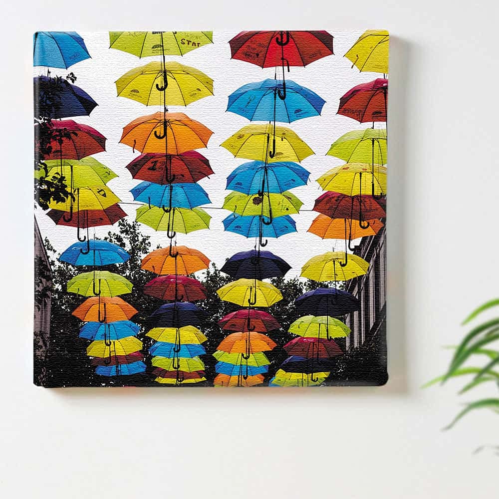 Colorful Umbrella Art 57cm X 57cm Made In Stylish Poster for Interior Living Street Fabric Panel Panel, (Large Size), Japan. Decor, Room, Style,